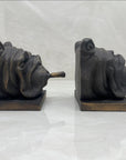 Vintage Bulldog With Cigar Bookends-A Pair