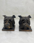 Vintage Bulldog With Cigar Bookends-A Pair