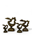 Vintage Brass Bird Weights - A Four Piece Set