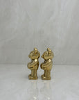 Cute Miniature Vintage Brass Basketball Bears-A Pair
