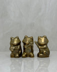 Vintage Brass Frog Sports Players-A Set of Three