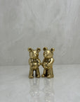 Cute Miniature Vintage Brass Basketball Bears-A Pair