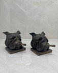Vintage Bulldog With Cigar Bookends-A Pair