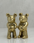 Cute Miniature Vintage Brass Basketball Bears-A Pair