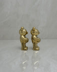 Cute Miniature Vintage Brass Basketball Bears-A Pair