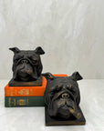 Vintage Bulldog With Cigar Bookends-A Pair