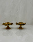 Vintage Brass Flower Candleholders-A Pair