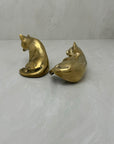 Vintage Bronze Resting Shelf Cats-A Pair