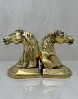 Vintage Brass Horse Head Bookends-A Pair
