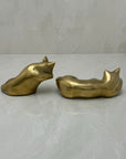 Vintage Bronze Resting Shelf Cats-A Pair