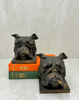 Vintage Bulldog With Cigar Bookends-A Pair