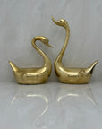 Tall Vintage Brass Swans-A Pair