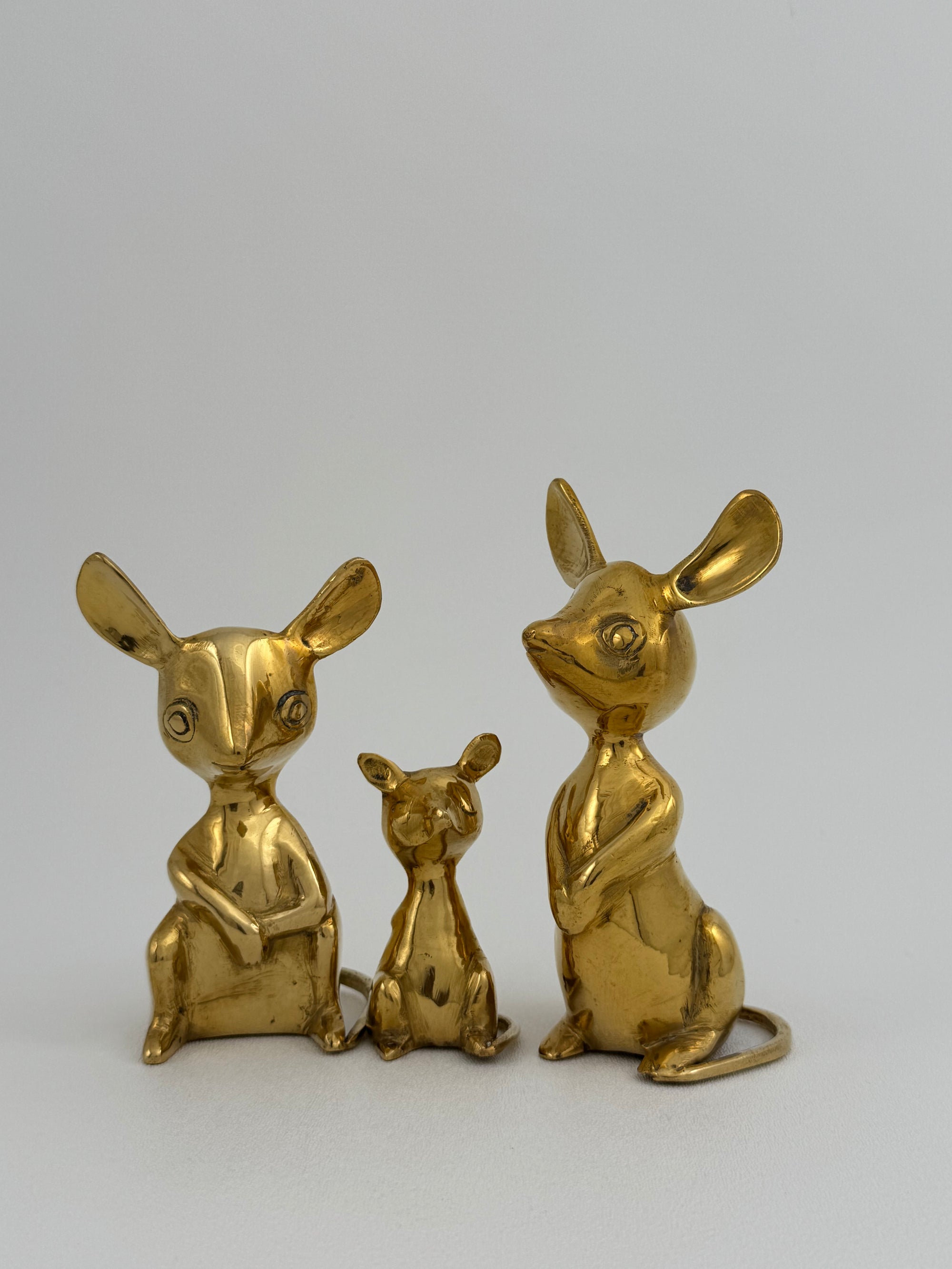 Vintage Brass Mice-A Set of Three