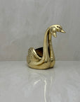 Vintage Brass Double Swan Planter