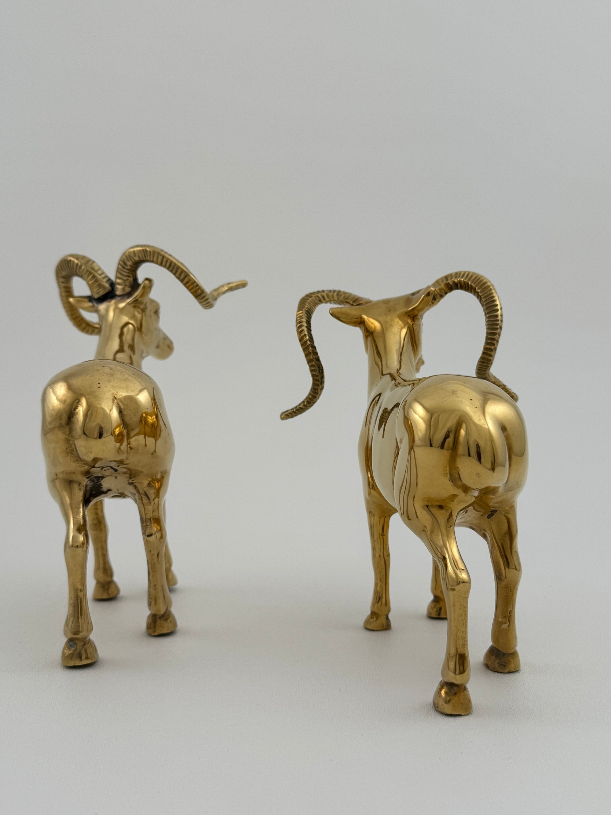 Vintage Brass Rams-A Pair