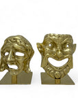 Greek Drama Mask Bookends Comedy And Tragedy-A Pair