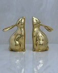 Vintage Brass Rabbit Bookends-A Pair