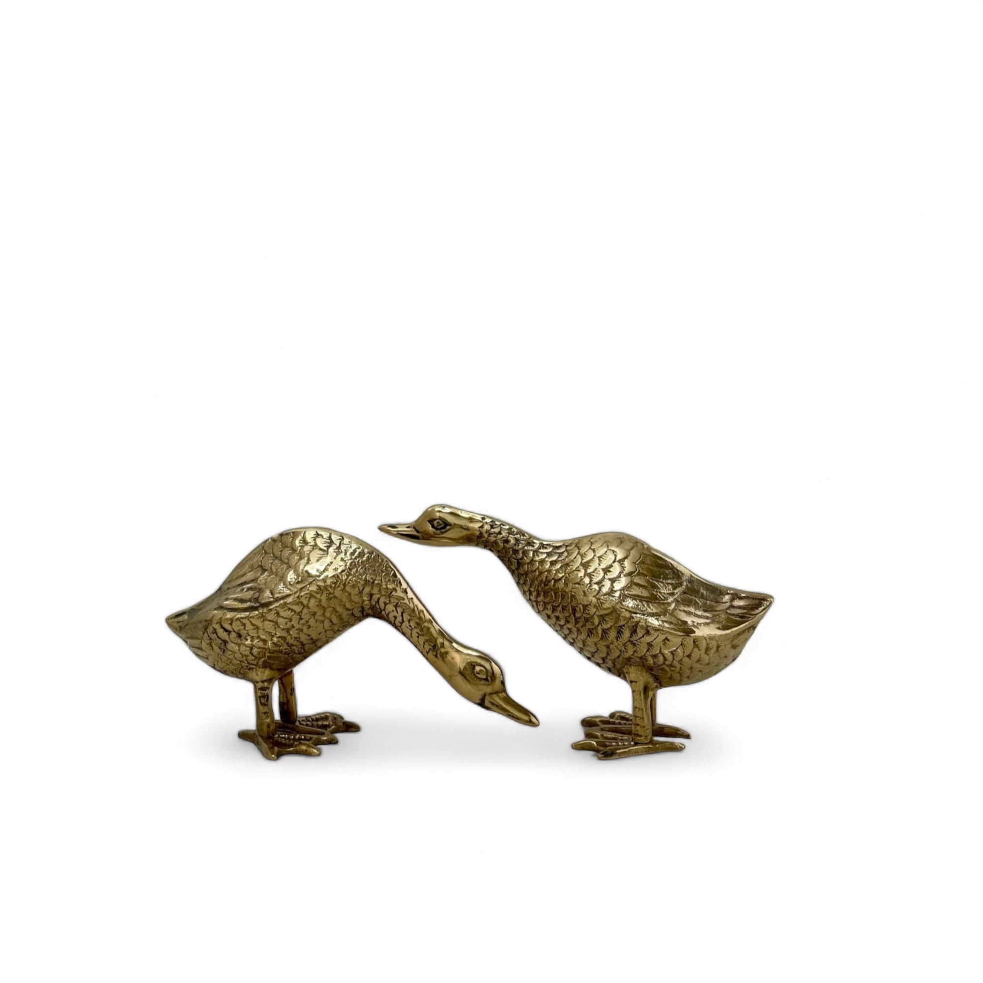 Vintage Brass Geese- A Pair