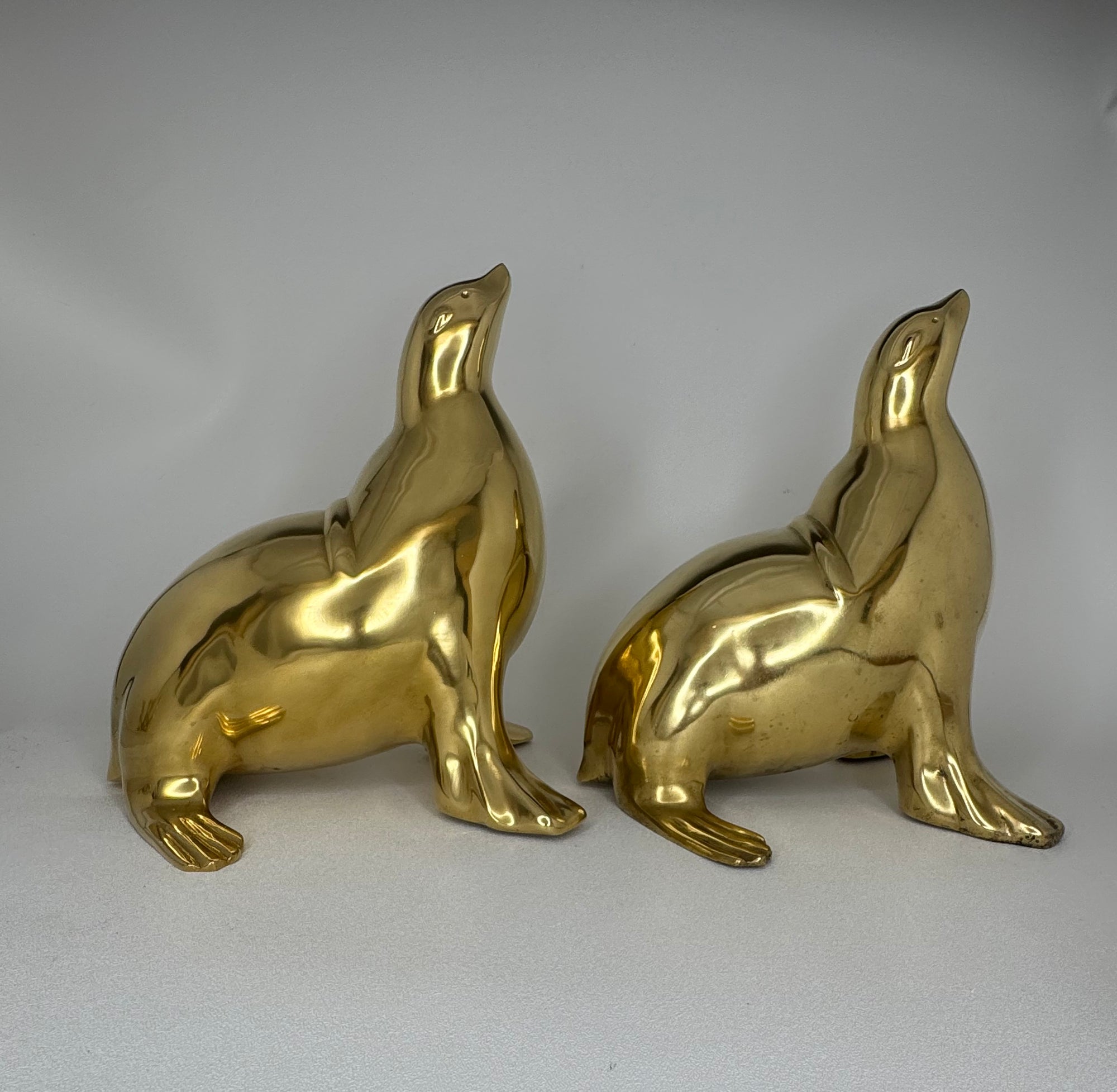 Pair of Vintage Brass Seals-Large