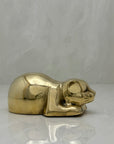 Sweet Vintage Brass Sleeping Cat