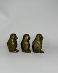 Vintage Brass wise Monkeys- A Set of Three