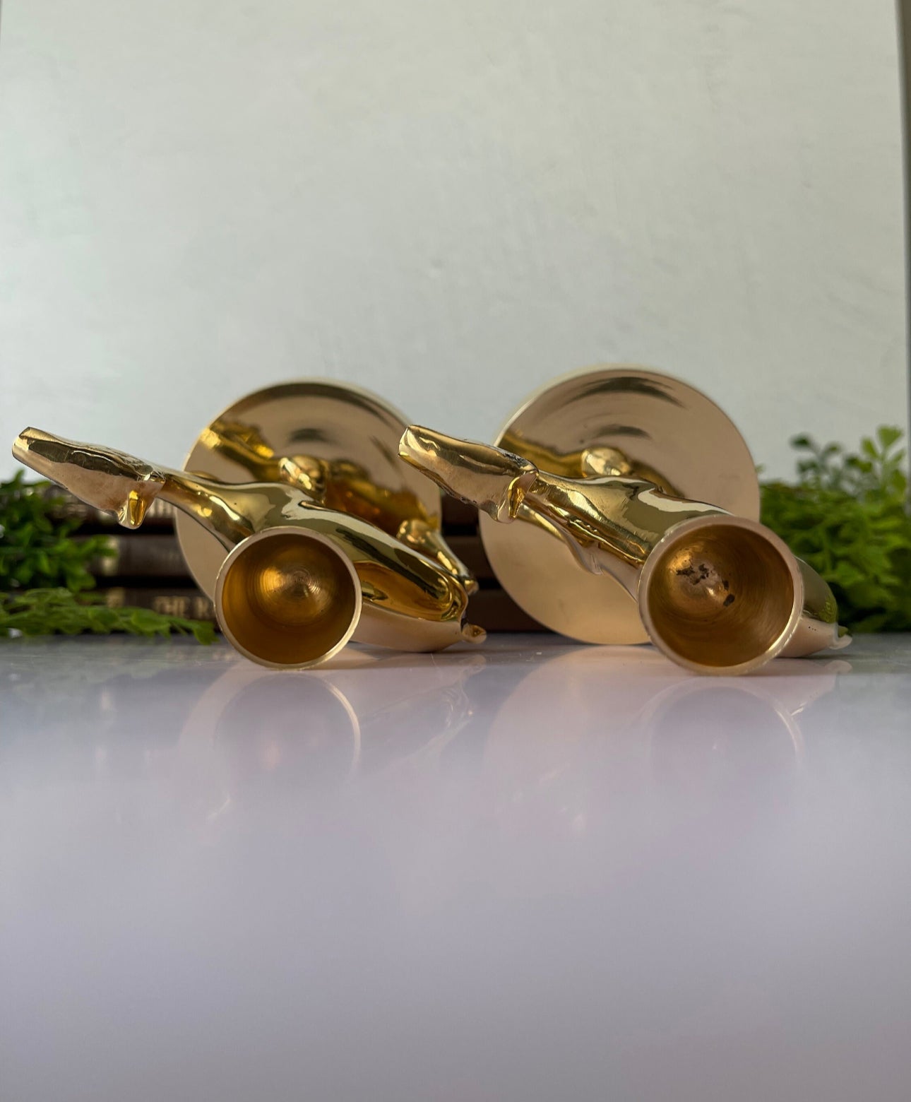 Vintage Brass Camel Candlestick Holders- A Pair