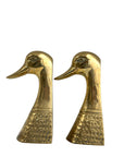 Vintage Brass Duck Head Bookends – Pair
