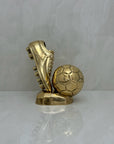 Vintage Brass Soccer Cleat and Ball Figurine