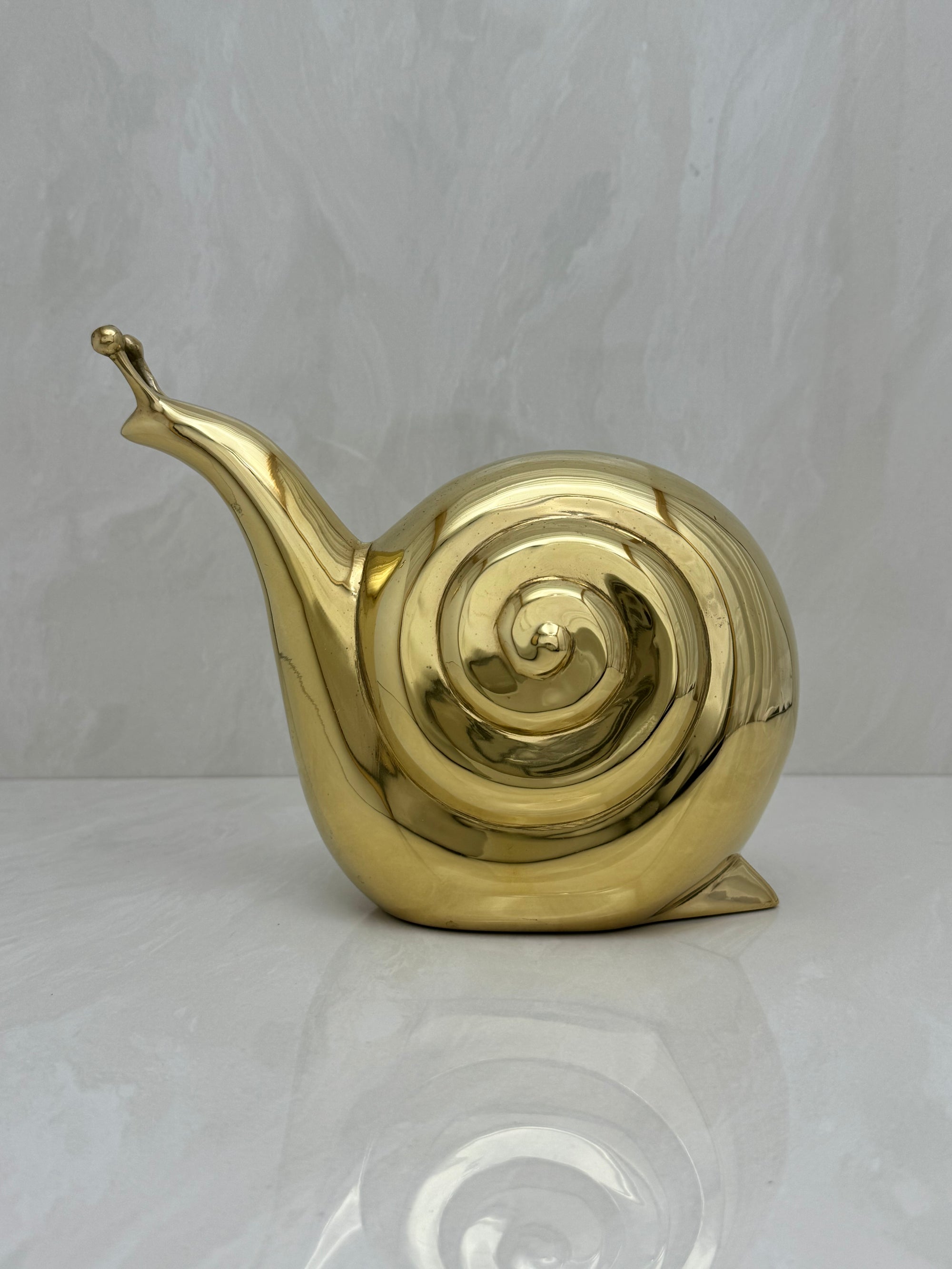 Large Vintage Brass Snail-By Dolbi Cashier