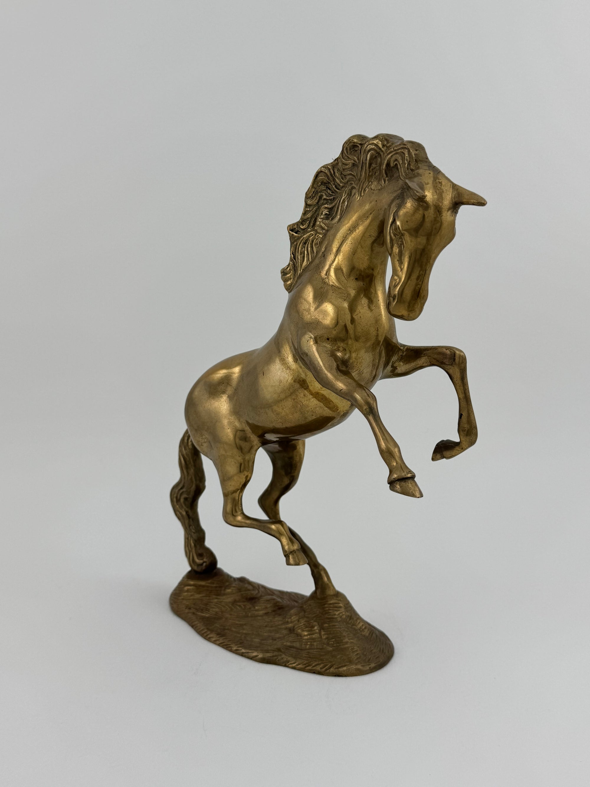 Large Vintage Brass Horse Sculpture