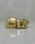 Sweet Vintage Brass Sleeping Cat