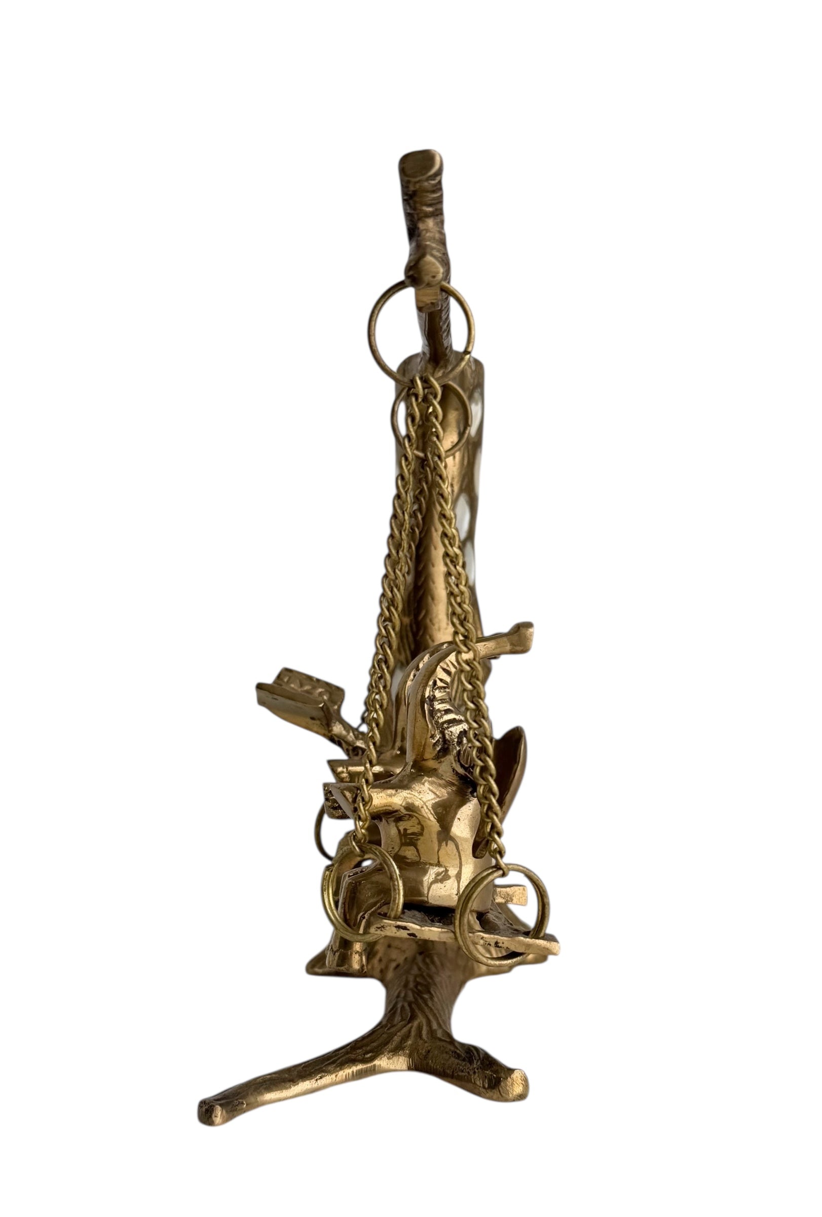 Vintage Brass &amp; Mother of Pearl Elephant Swing