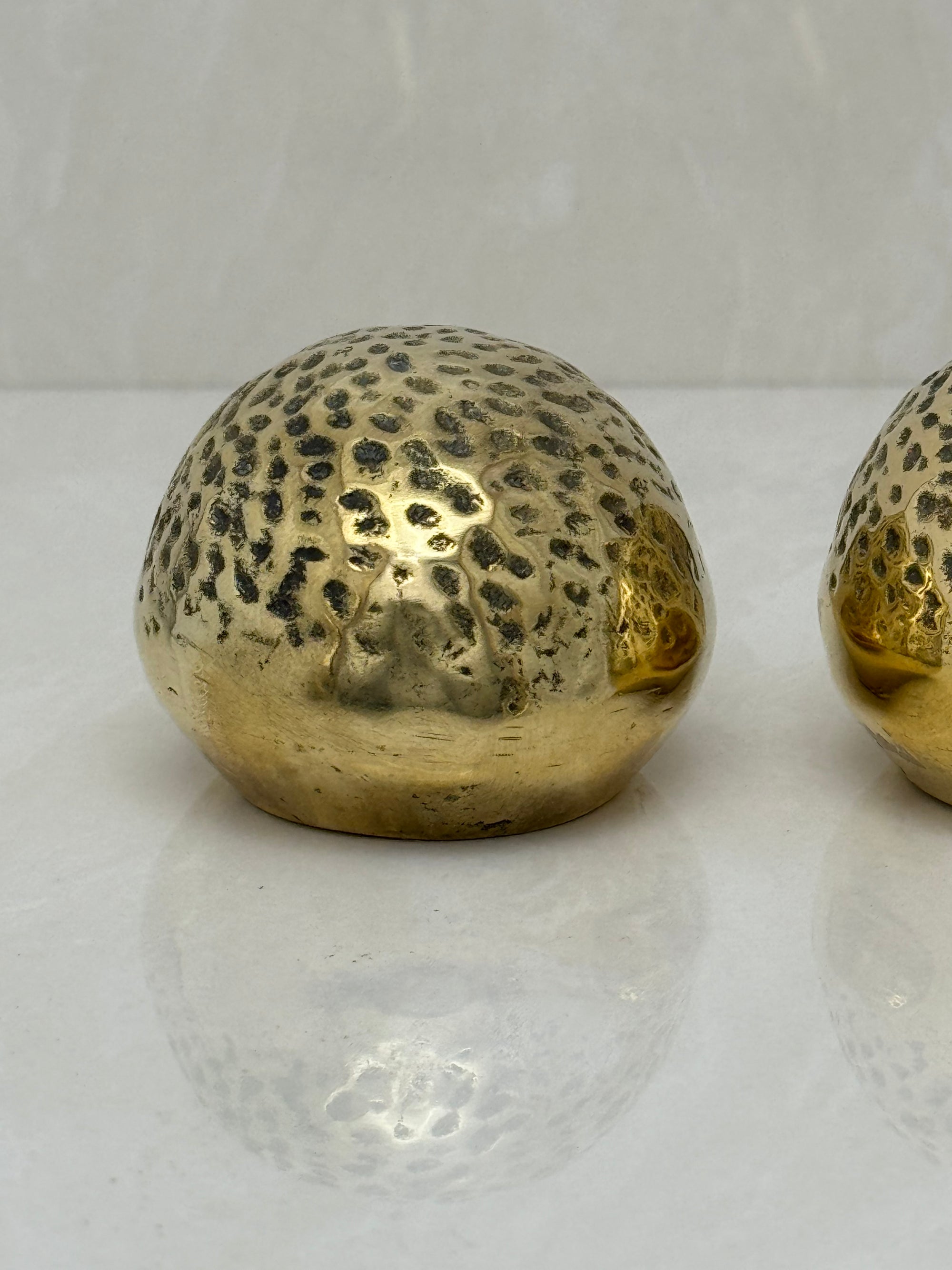 Small and Sleek Vintage Brass Hedgehogs- A Pair By Seiden