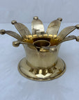 Vintage Brass Crown Candleholders-A Pair