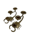 Naturally Aged Vintage Brass Scorpion Candelabras-A Pair