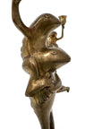 Vintage Brass Frog Couple Candle Holders | Mid-Century Whimsical Pair on Lily Pads