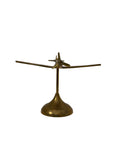 Vintage Brass Airplane on Stand | Mid-Century Aviator Sculpture
