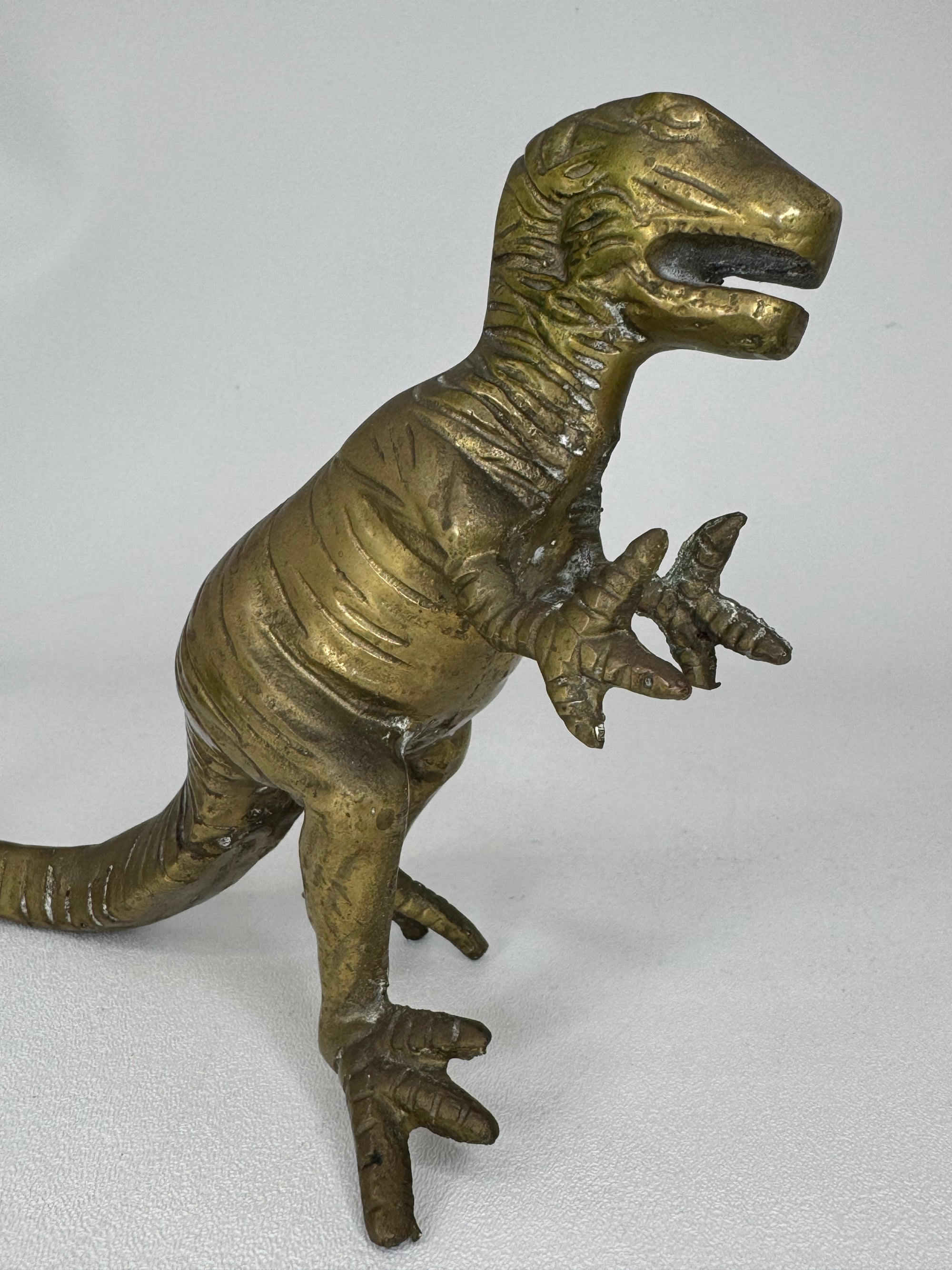 Vintage Brass Dinosaur Figurine / T-Rex Style Sculpture
