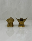 Vintage Brass Hand Etched Candle Holders-A Pair