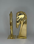 Vintage Brass Horse Head Bookends – Equestrian Mid-Century Set by Kinder Harris
