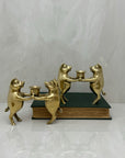 Vintage Brass Pig Candleholders-A Pair