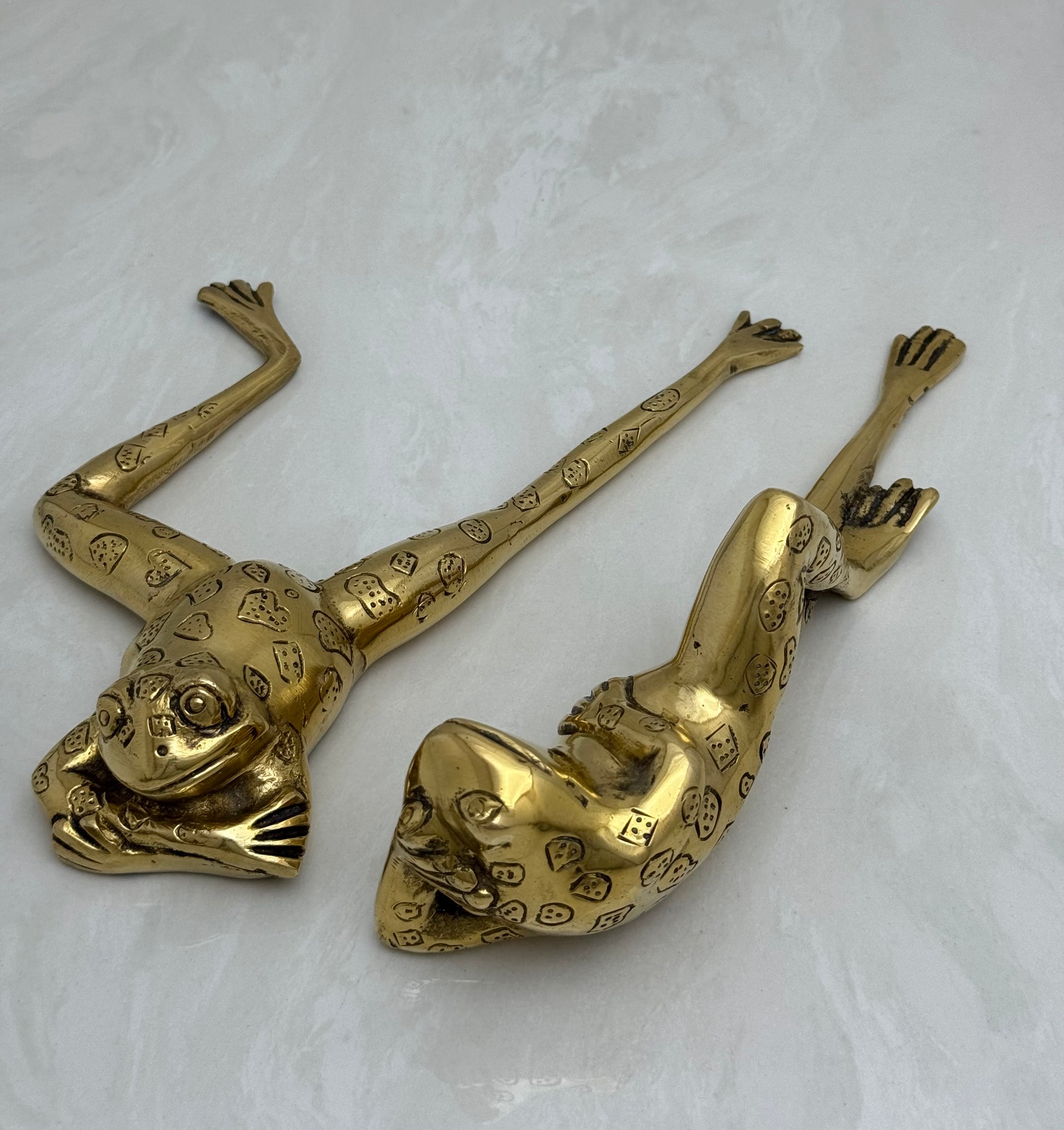 Long Legged Brass Frogs-A Pair