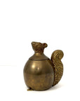 Vintage Brass Squirrel Trinket Container