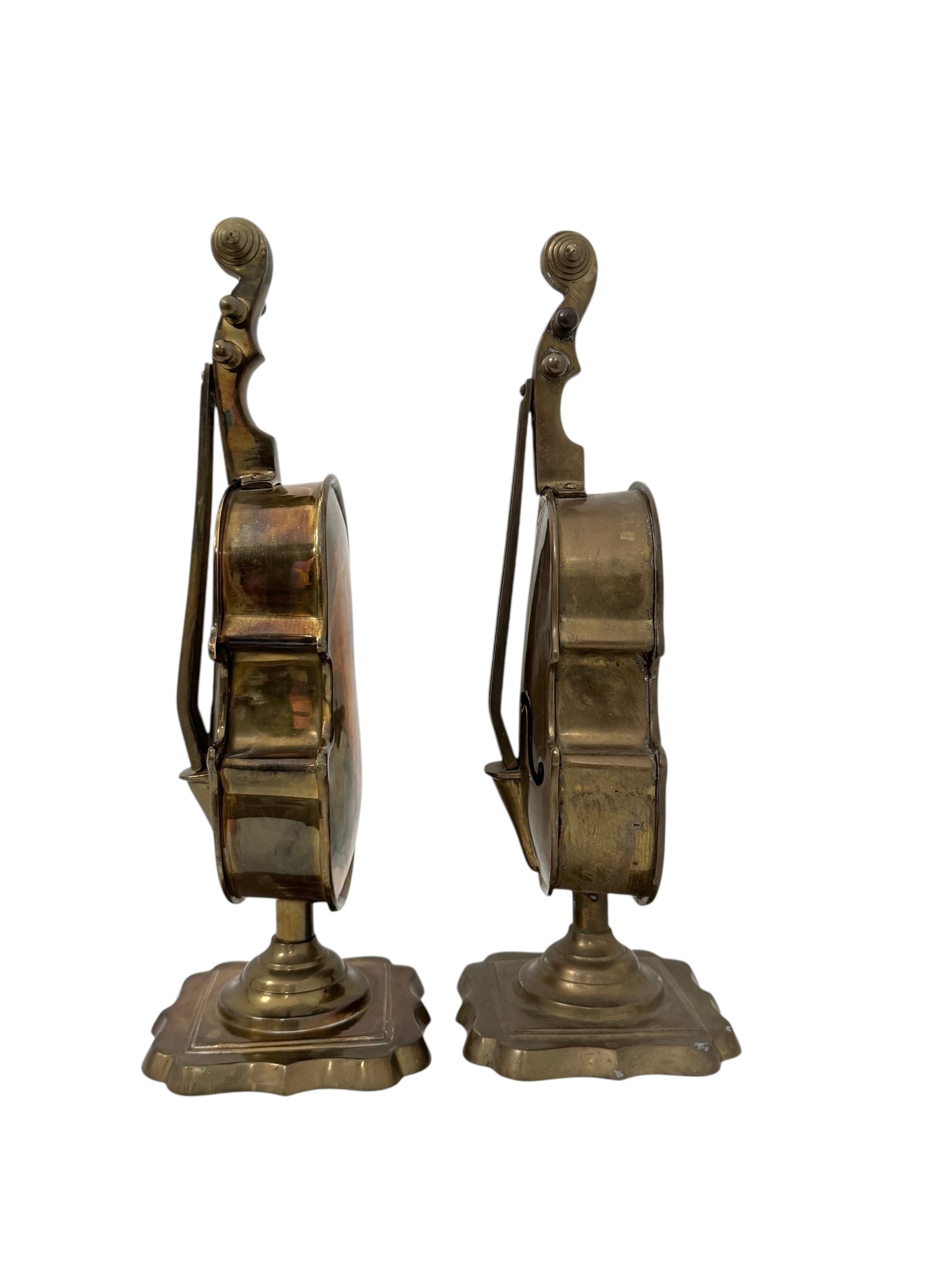 Vintage Brass Violin Figurines