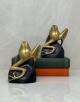 Vintage Bombay Frog on Rock Bookends-A Pair