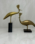 Vintage Brass Peacocks on Marble Bases- A Pair by Rosenthal Netter