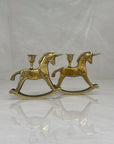 Vintage Brass Unicorn Candleholders-A Pair