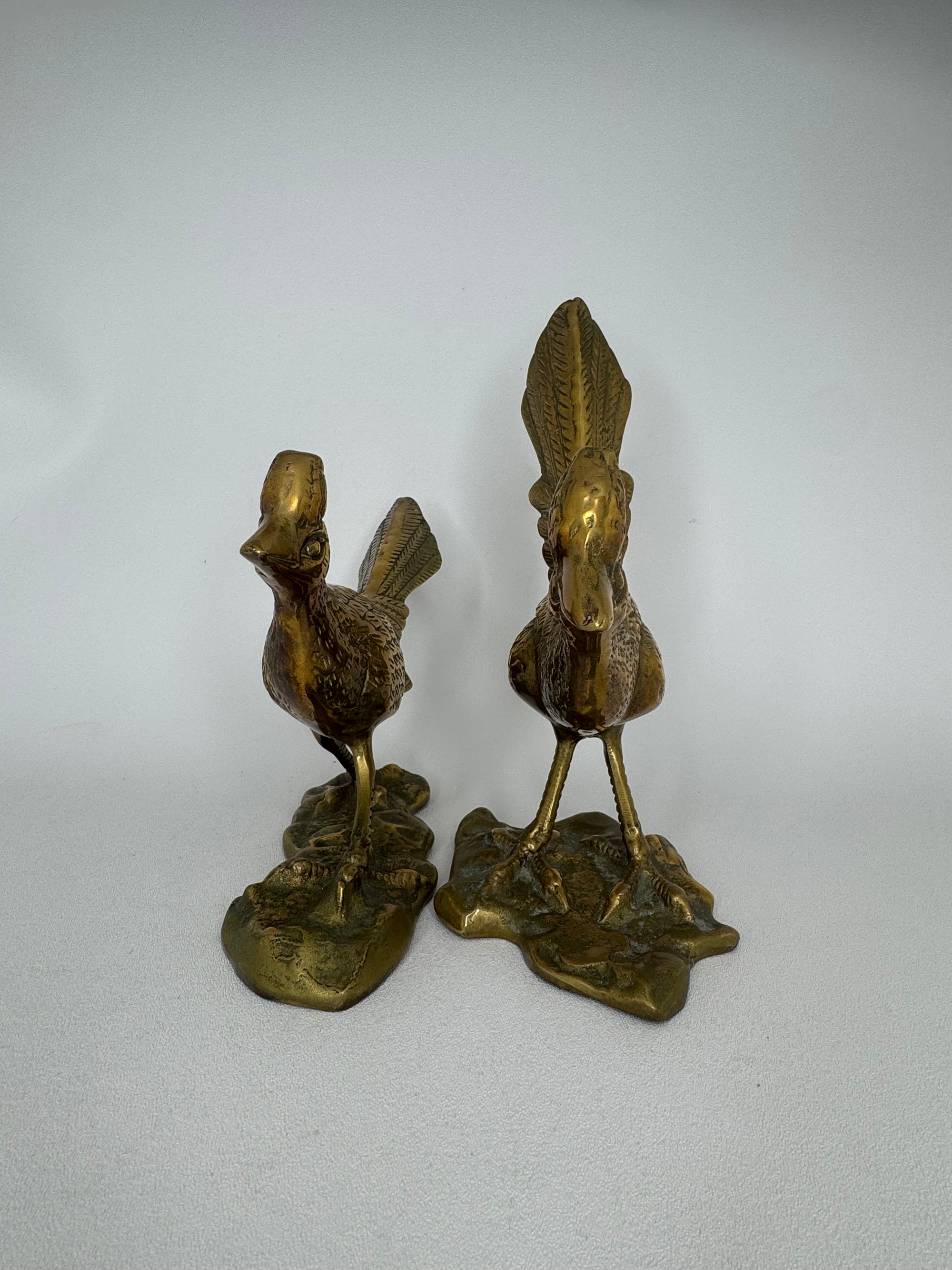 Vintage Brass Roadrunner Pair – Sculptural Mid-Century Collectibles