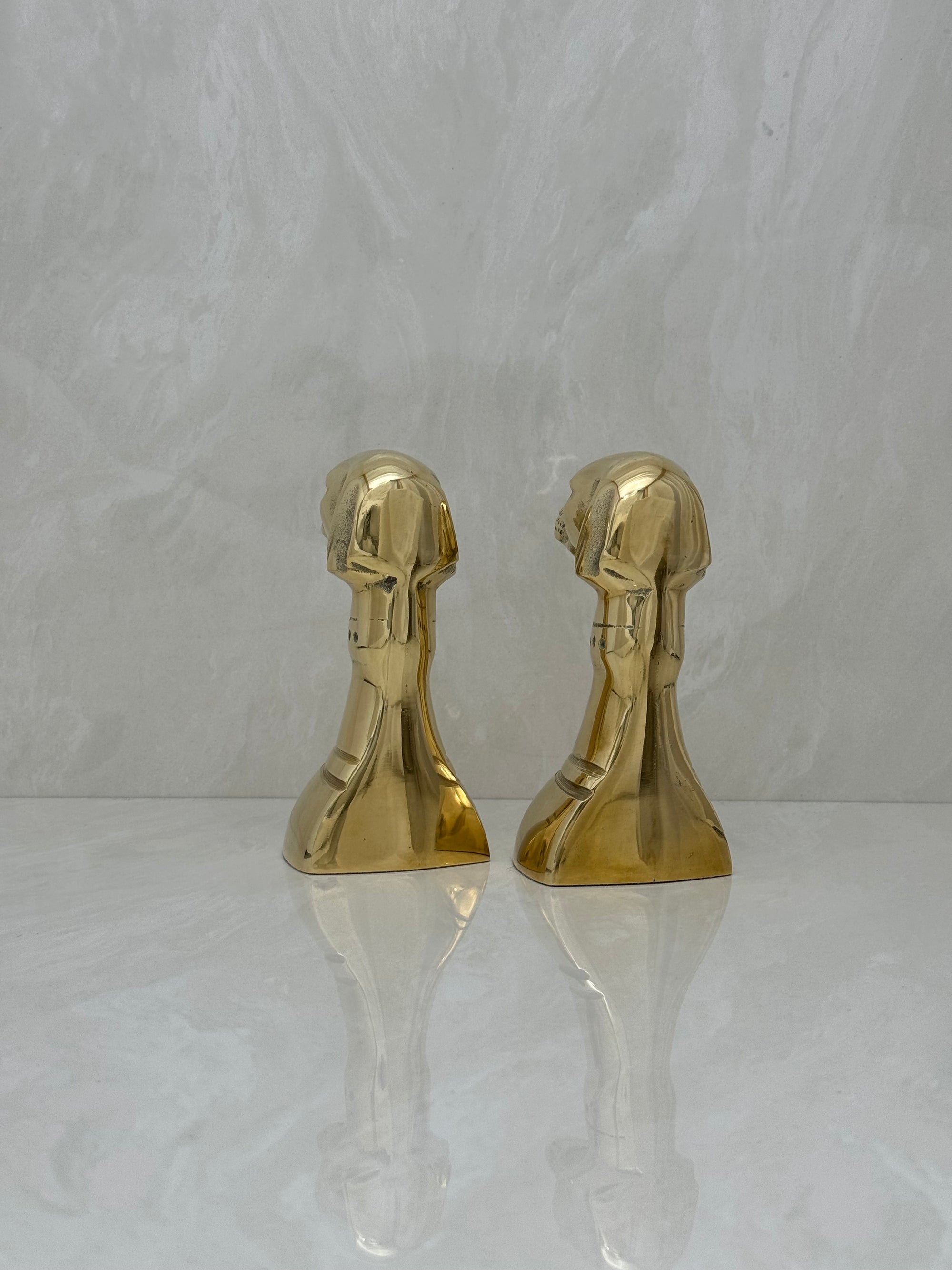 Vintage Brass Dog Bookends- A Pair