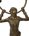 Vintage Brass Monkey Candleholders on Black Marble Bases | Mid-Century Exotic Pair